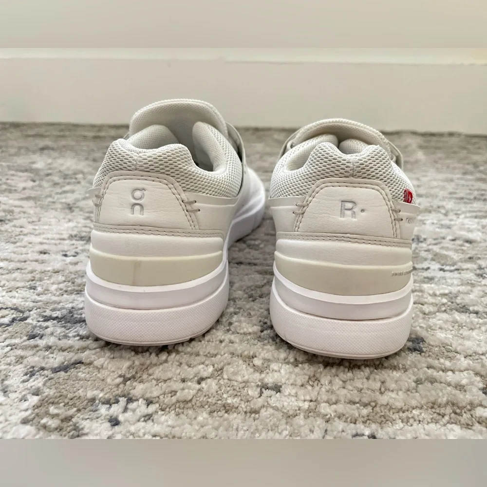 On Cloud The Roger Advantage White Leather Running Athletic Casual Shoes Size 7 - Picture 4 of 15